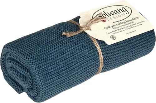 Vista 50 de Solwang 100% algodón orgánico certificado fabricado en la India Toalla de cocina/mano de diseño danés (verde ártico orgánico)