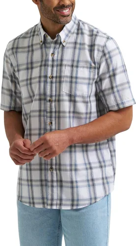 Vista 5 de Wrangler Authentics - Camisa clásica de manga corta con diseño a cuadros, para hombre Cuadros Blue Nights