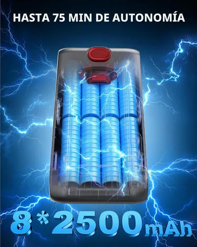 Vista 7 de Aspiradora inalámbrica, 75 minutos, 650 W, 55 KPA, potente aspiradora de Rojo claro
