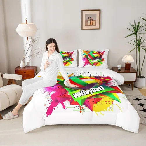 Vista 10 de Homewish Juego de edredón de juegos deportivos de pelota, tamaño twin, juego de ropa de cama de béisbol y baloncesto, 2 piezas para niños