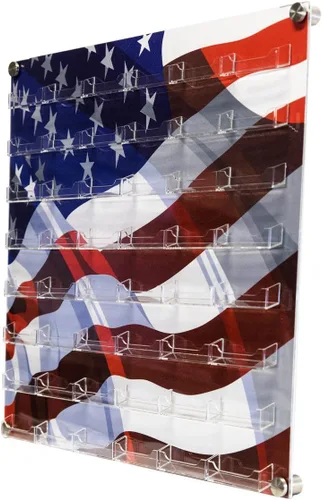 Vista 2 de Source One - Tarjetero de pared (48 bolsillos, bandera americana)