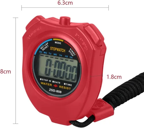 Vista 2 de Vicloon Cronómetro deportivo, temporizador deportivo digital profesional con silbato de acero inoxidable, pantalla LCD grande adecuada para fútbol