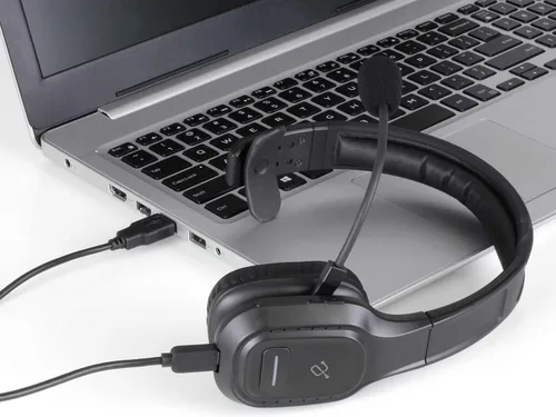 Vista 9 de Aluratek Auriculares inalámbricos Bluetooth 5.0 ABHM100F - Auriculares de alta fidelidad con cancelación de ruido, micrófono integrado, cómodas