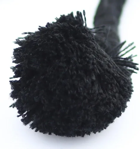 Vista 7 de Mountain Made Gorro de invierno peruano negro para clima frío al aire libre, Negro