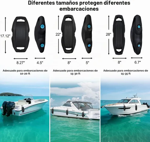 Vista 4 de AWEMUFA Defensas de Barco Fáciles de Instalar Parachoques para Atraque Defensa Ideal para Pontón, Lobina, Moto Acuática y Barcos de Pesca Negro