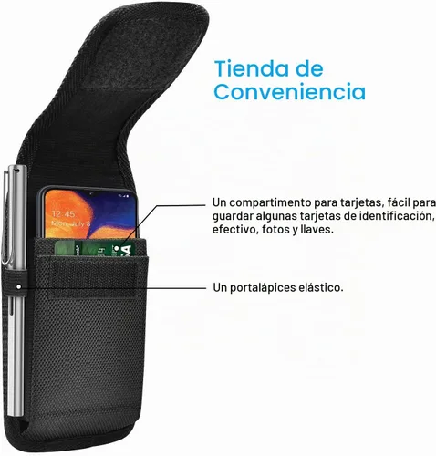 Vista 4 de Funda de nailon para teléfono celular con clip, para Samsung Galaxy S26 S25 FE S24 S22 S21 S20 A37 5G A17 A36 A16 A55 A35 A15 A26 A56 Note 20 10