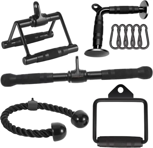 Vista 9 de Accesorios de cable para gimnasio en casa, fabricados en acero sólido resistente, accesorio de extracción LAT, accesorios para máquina