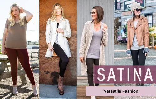 Vista 6 de SATINA - Leggings para mujer de cintura alta para mujer- Leggings capri y de largo completo para mujer