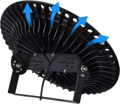 Vista 5 de Viugreum Paquete de 10 luces LED UFO de 500 W, 50000 lúmenes, 6500 K, luz diurna blanca ultra fina, iluminación LED de almacén, IP65 impermeable