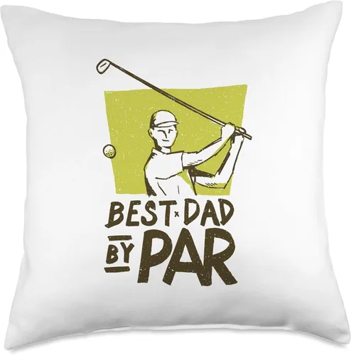 Vista 4 de Best Dad by Par - Present for Golfers - Funny Father's Day Throw Pillow