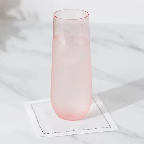 Vista 7 de Efavormart - Paquete de 12 copas de vino de plástico transparente ámbar dorado de 12 onzas con borde dorado, vasos reutilizables para bodas