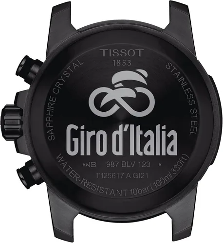 Vista 4 de Tissot Supersport Chro 316L Caja de acero inoxidable con revestimiento PVD negro correa de cuero de cuarzo suizo reloj casual 22