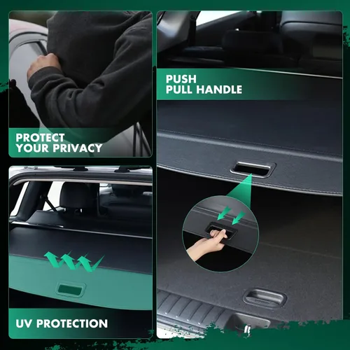 Vista 7 de SCITOO Cubierta de carga 2004-2010 Compatible con BMW X3 2.5L Cubierta retráctil trasera de cajuela mejorada con aluminio PVC y plástico
