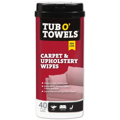 Vista 8 de Tub O' Towels Toallitas de limpieza para alfombras, alfombras y tapicería, removedor de manchas extra fuerte, poder de lucha contra los olores