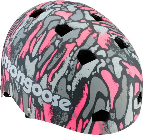 Vista 10 de Mongoose Casco de bicicleta BMX, casco deportivo para niños, gris/negro, juvenil