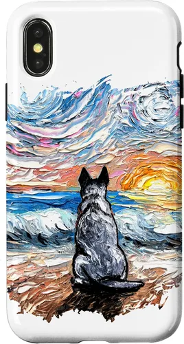 Vista 5 de Blue Heeler Starry Night Artwork Cattle Dog Lover Gift Case for iPhone 17
