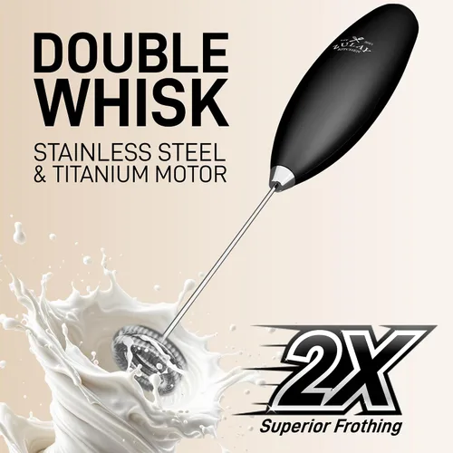 Vista 131 de Zulay Milk Boss Espumador de leche potente manual, hace espuma para latte, batidor para mezclar bebidas, café, miniespumador para capuchino, frappé