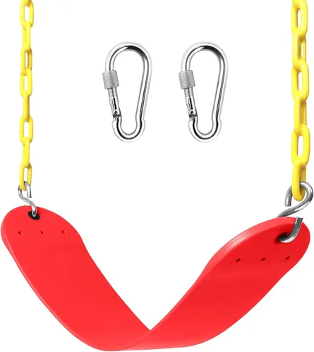 Vista 9 de Heavy Duty Swing Seat Chain Plastic Coated Swing Set Accesorios (negro)