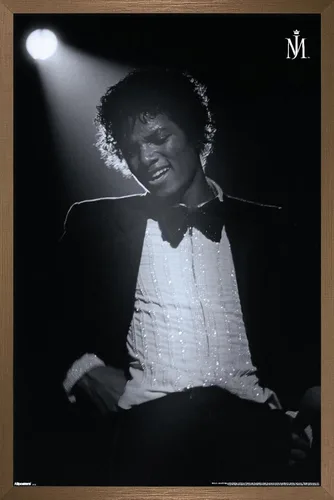 Vista 16 de Trends International Michael Jackson - Póster de pared Spotlight, 22.4 pulgadas de largo x 14.7 W, versión enmarcada en madera de granero Versión