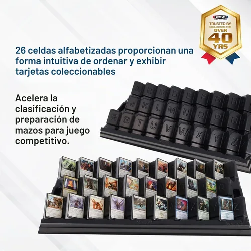 Vista 2 de BCW SafeSort - Bandeja clasificadora de tarjetas, 26 celdas alfabetizadas