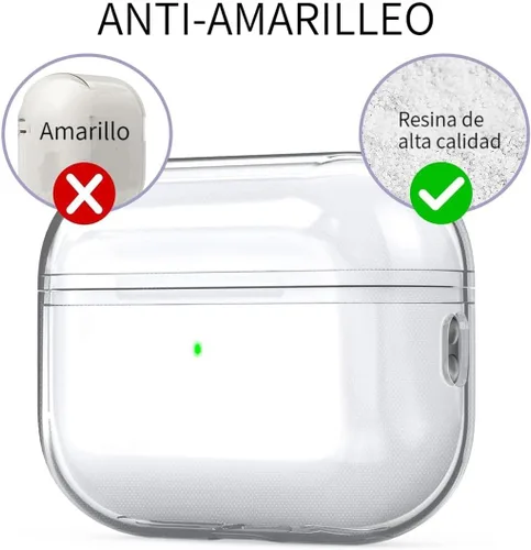 Vista 6 de USTIYA Funda para AirPods Pro de 2ª generación 2022 Funda protectora transparente con correa de llavero con protección de carga inalámbrica Claro