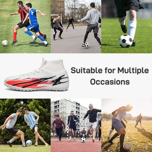 Vista 6 de Zapatos de fútbol para hombre, botines de fútbol atléticos, de alta calidad, transpirables, antideslizantes, para exteriores, para entrenamiento