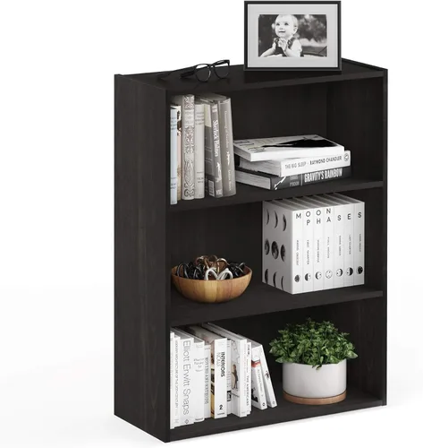 Vista 55 de Furinno LUDER - Estantería de libros, estantería moderna de 2 niveles, estantería abierta de 9 x 16 x 21, para sala de estar, dormitorio, oficina
