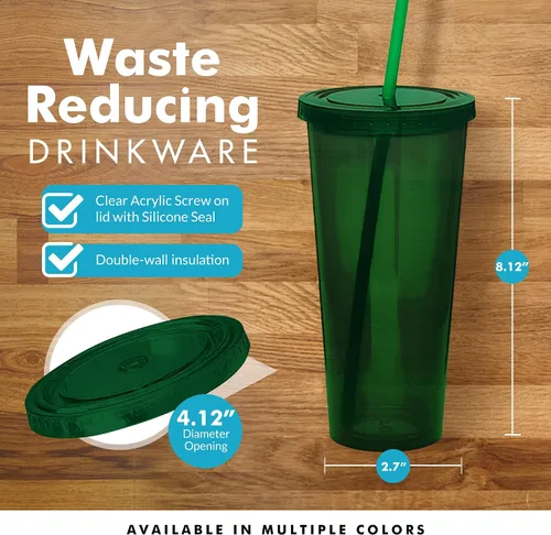 Vista 3 de Vaso portátil de doble capa Eco To Go,20 oz. de capacidad, Verde