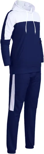 Vista 4 de LCMTWX Conjunto de 2 piezas para hombre, sudadera y pantalón, con costuras a la moda, con capucha, traje de dos piezas de suéter e informal, 2 piezas