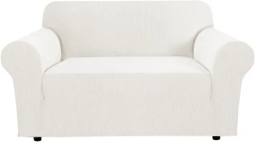 Vista 24 de H.VERSAILTEX Funda elástica para sofá, fundas suaves para muebles de 3 cojines, con tela jacquard gruesa a cuadros con parte inferior elástica, sofá