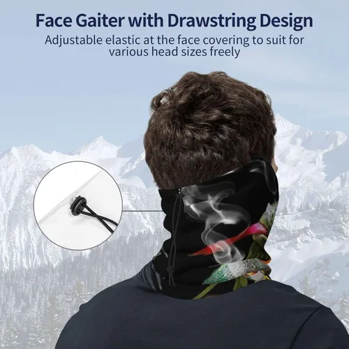 Vista 5 de Máscara facial para bufanda cubierta para cuello polaina transpirable resistente al viento bandana para la cabeza