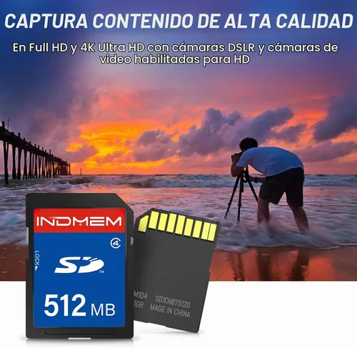 Vista 3 de Tarjeta SD de 512 MB (Paquete de 2), Tarjetas de memoria flash Clase 4 MLC, Tarjetas Secure Digital estándar de 512 MB (2 piezas)