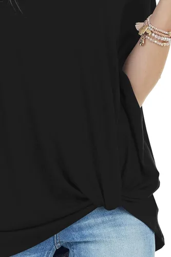 Vista 6 de Lacozy Women Summer Off the Shoulder Tops Twist Knot Batwing Tunic Shirt Blouse