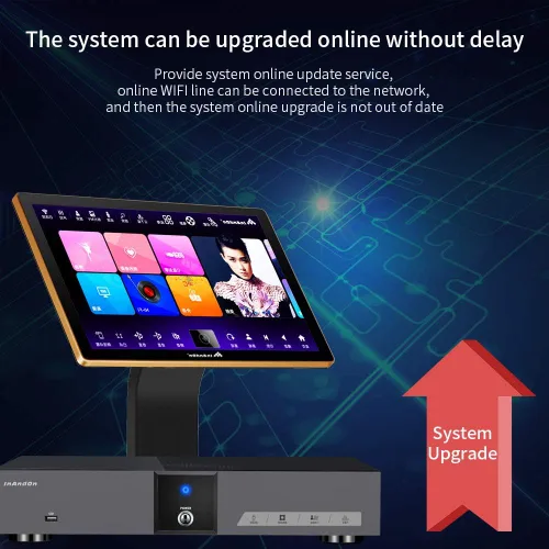 Vista 8 de Inandon-KV-V5 Plus reproductor de karaoke, con micrófono inalámbrico, pantalla táctil de 21.5 pulgadas 8TB HDD, entretenimiento en el hogar película