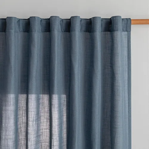 Vista 30 de MYSKY HOME Cortinas naturales de puerta francesa para ventana de puerta, 40 pulgadas de largo, cortas, semitransparentes, filtrantes de luz