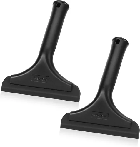 Vista 10 de SetSail Escobilla de ducha para puertas de cristal, mini escobilla de mano Todo negro
