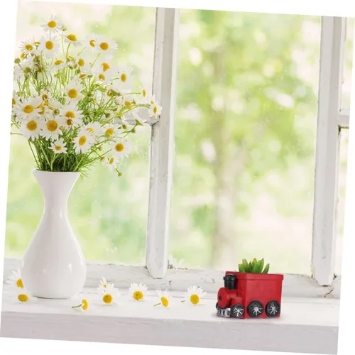 Vista 3 de Yardwe Maceta de escritorio de estilo minimalista, maceta de cactus para oficina, cocina, patio Rojo