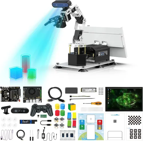 Vista 14 de Yahboom 6DOF Kit de brazo robótico de programación 3D, agarre adaptativo 3D, inteligencia incorporada, modelo de IA grande para ingenieros mecánicos