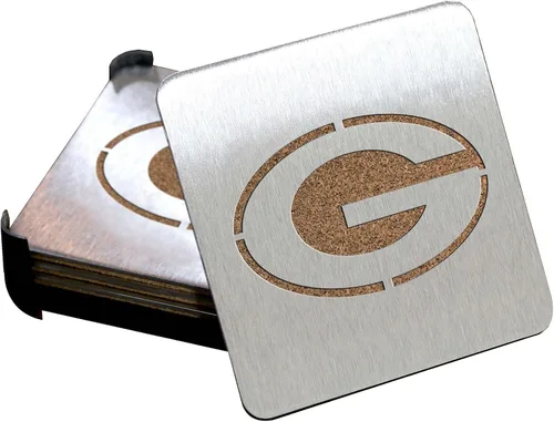 Vista 26 de YouTheFan NFL San Francisco 49ers Posavasos, talla única, acero inoxidable Juego de 4 posavasos de acero inoxidable de 4 x 4 pulgadas, diseño