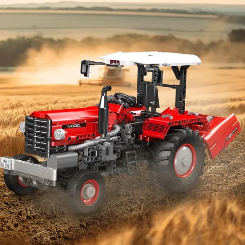 Vista 2 de Mould King Modelo de tractor técnico 17064, máquina cosechadora de bloques de construcción de 1857 piezas, vehículos controlados a distancia