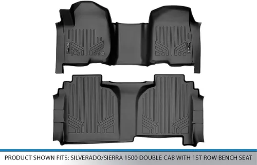 Vista 5 de MAXLINER - Revestimientos de piso de 2 filas para Chevrolet Silverado 1500 2019-2026 Chevrolet (Silverado 1500) 2019-2025