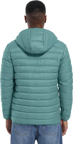 Vista 3 de MAGCOMSEN Chaqueta acolchada ligera con capucha para hombre, con cremallera completa, resistente al agua, acolchada, con forro