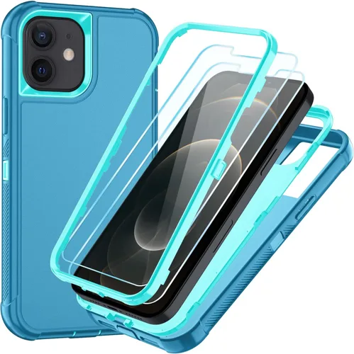 Vista 72 de SunStory Funda compatible con iPhone 11 con protector de pantalla HD, 3 capas de alta resistencia de cuerpo completo, funda protectora híbrida 3