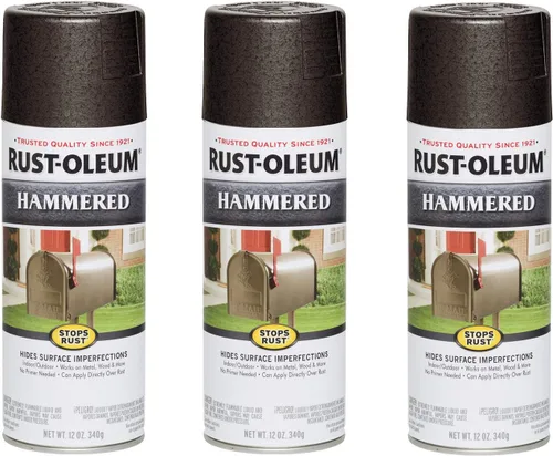 Vista 11 de Rust-Oleum 7215830 – Pintura en aerosol con efecto martillado para prevención del óxido, 12 oz (340 g), color negro