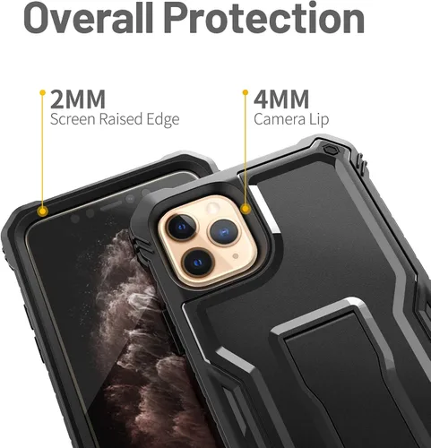 Vista 2 de FITO Compatible con iPhone 11 Pro Max, funda de doble capa a prueba de golpes resistente con protector de pantalla para iPhone 11 Pro Max y iPhone