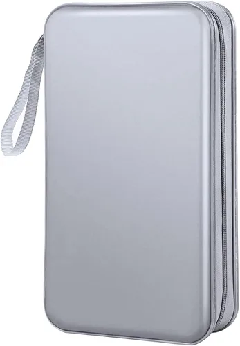 Vista 9 de Funda para CD, capacidad 80, con función atril, para almacenamiento de DVD, VCD y Blu-ray (Blanco)