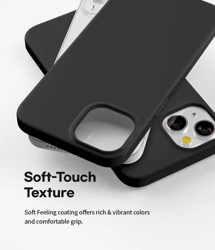 Vista 4 de GOOSPERY Soft Feeling Jelly - Funda compatible con iPhone 13 Mini, textura sedosa, colores ricos y vivos, funda protectora de TPU flexible (negro)