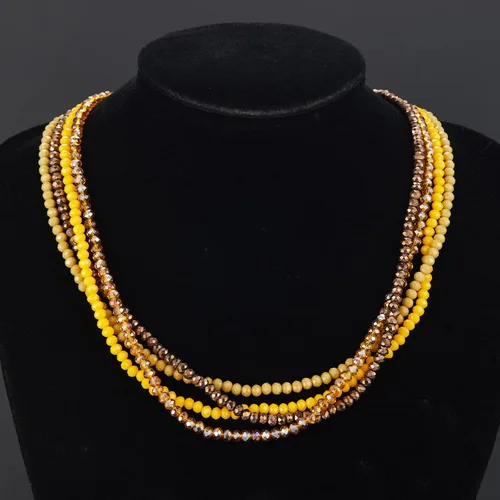 Vista 2 de Noessla Multi-layer Crystals Beaded Choker Necklace for Women Colorful Boho Statement Necklace Trendy Costume Party Jewelry Mothers day Gifts for Mom