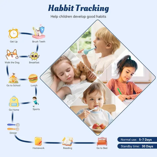 Vista 7 de Reloj inteligente para niños, 12 juegos de rompecabezas con pantalla táctil HD, contador de pasos, monitor de frecuencia cardíaca y sueño, linterna