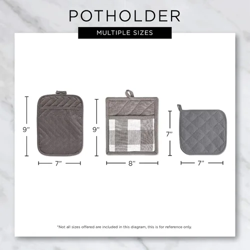 Vista 8 de DII Juego de agarraderas de algodón acolchado resistente al calor, diseñado con espacio para personalizar, permitiendo un diseño personalizado, 7 x